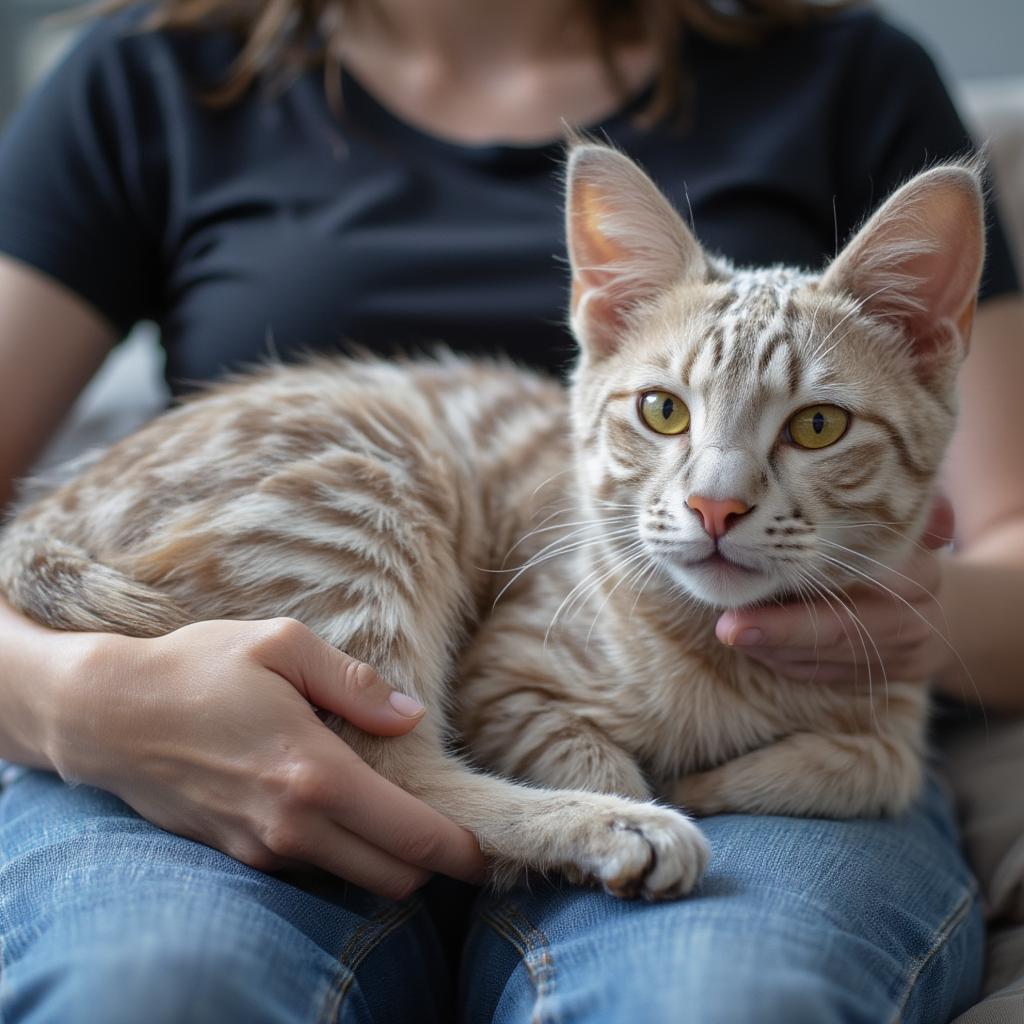 Senior Devon Rex Enjoying Lap Time