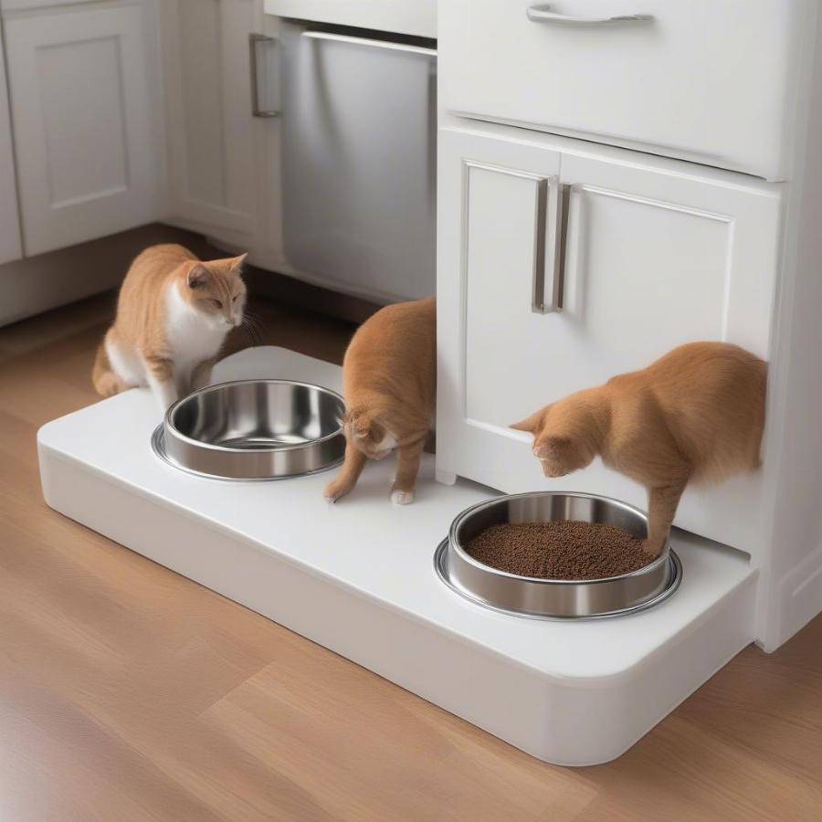 Separate Feeding Stations for Cat and Dog