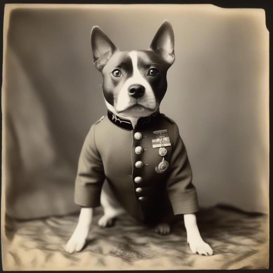 Sgt. Stubby in his military uniform during World War I