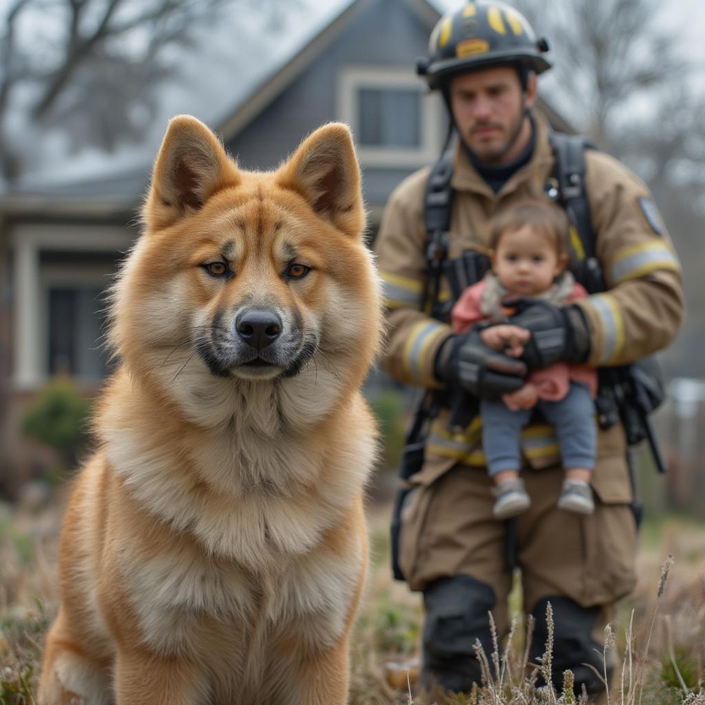 Heroic Shiba Inu Bravely Rescues Child from Burning House