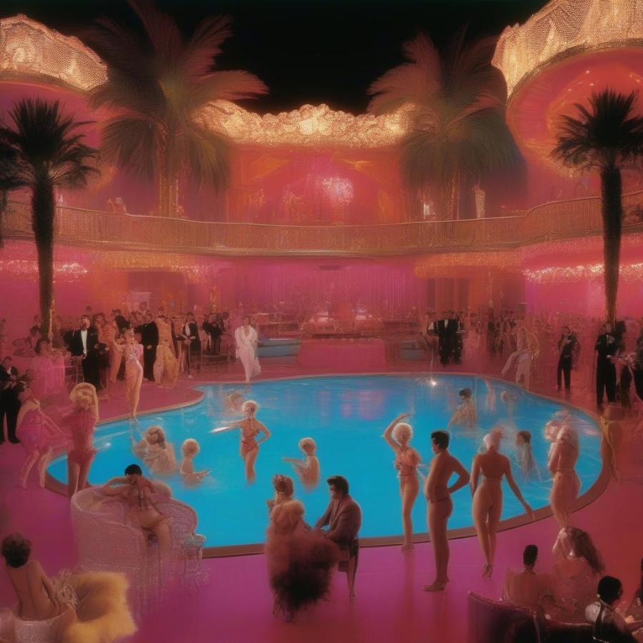 Wide Shot of the Showgirls Pool Scene