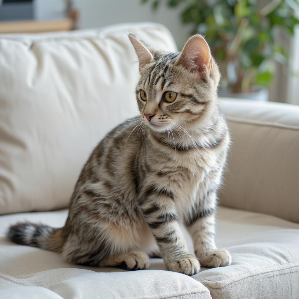 Singapore cat sitting on furniture