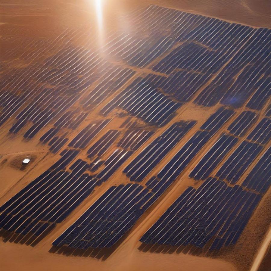 Aerial View of a Large-Scale Solar Farm