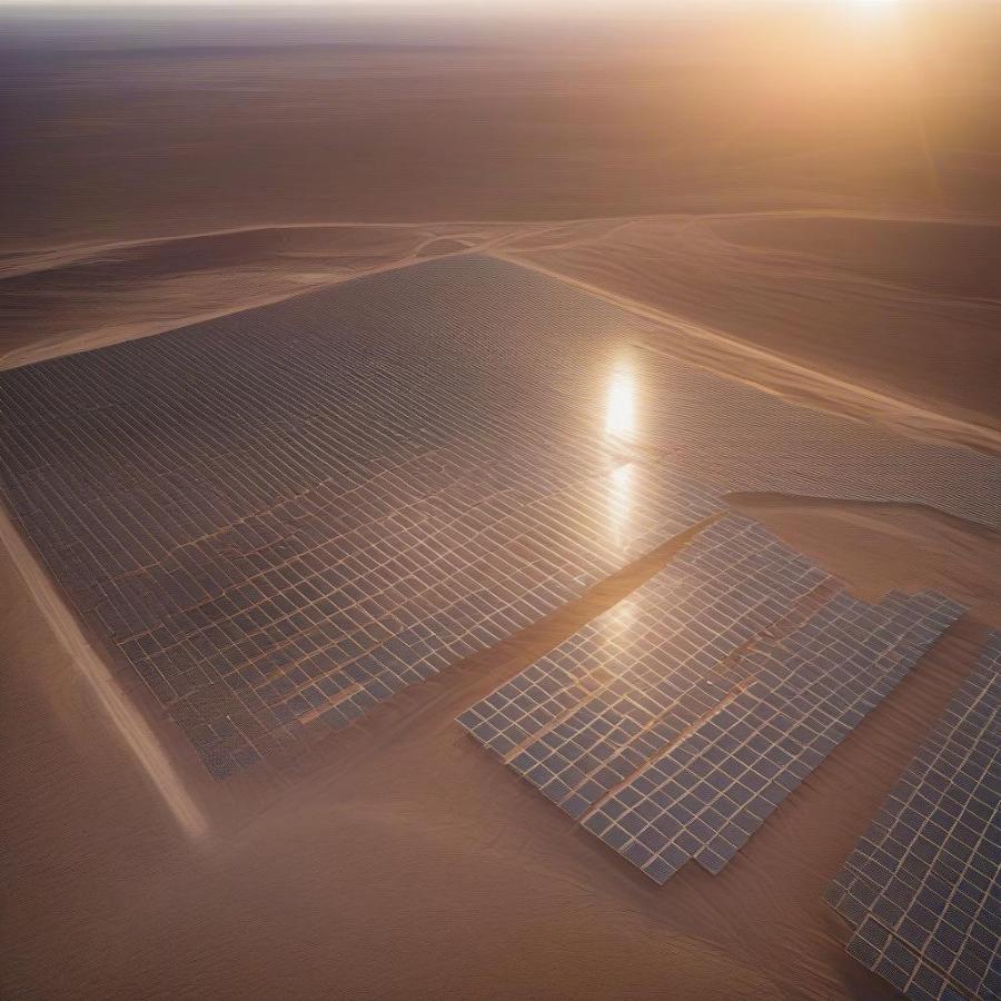 Aerial View of a Large Solar Farm