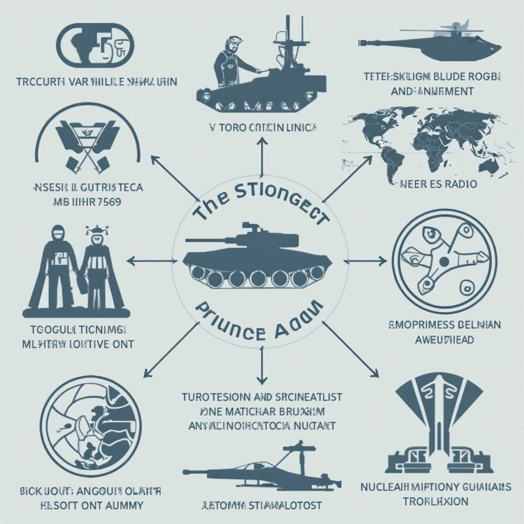 Infographic illustrating factors contributing to strongest army