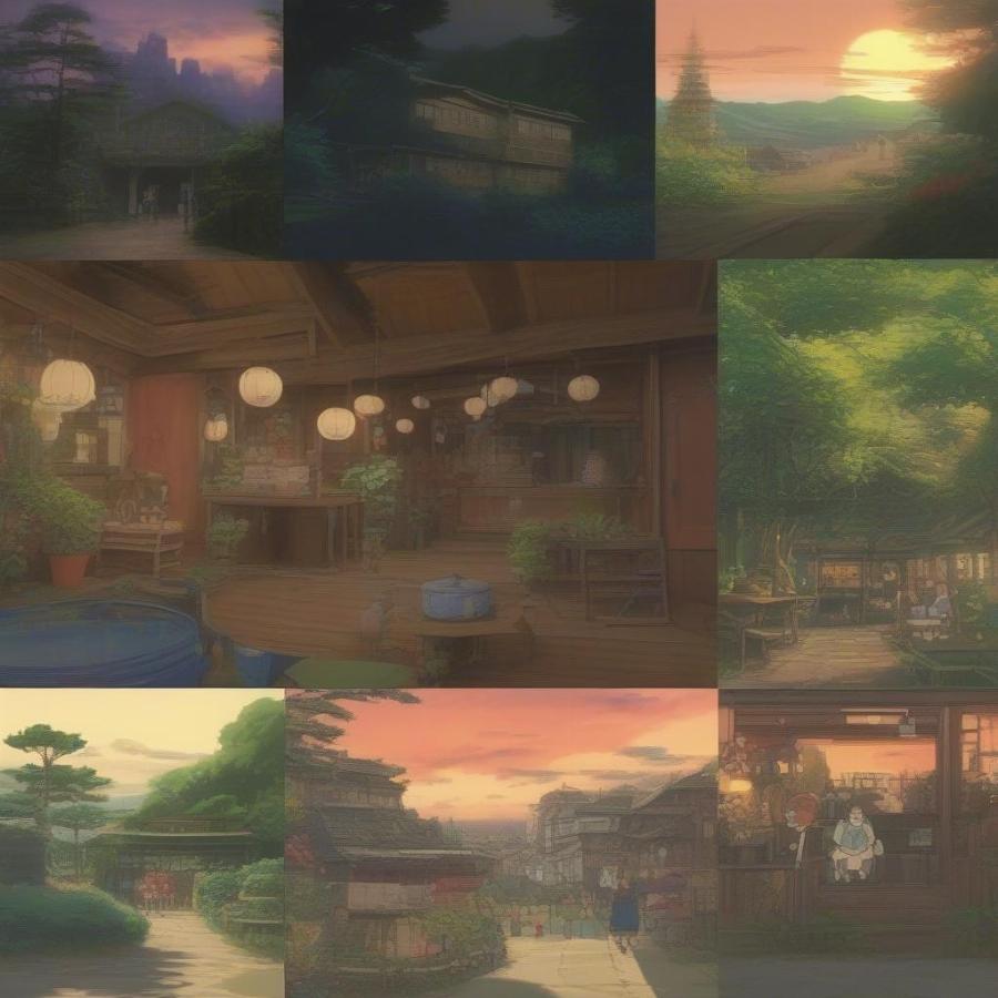 Studio Ghibli Scene Composition and Color Palette