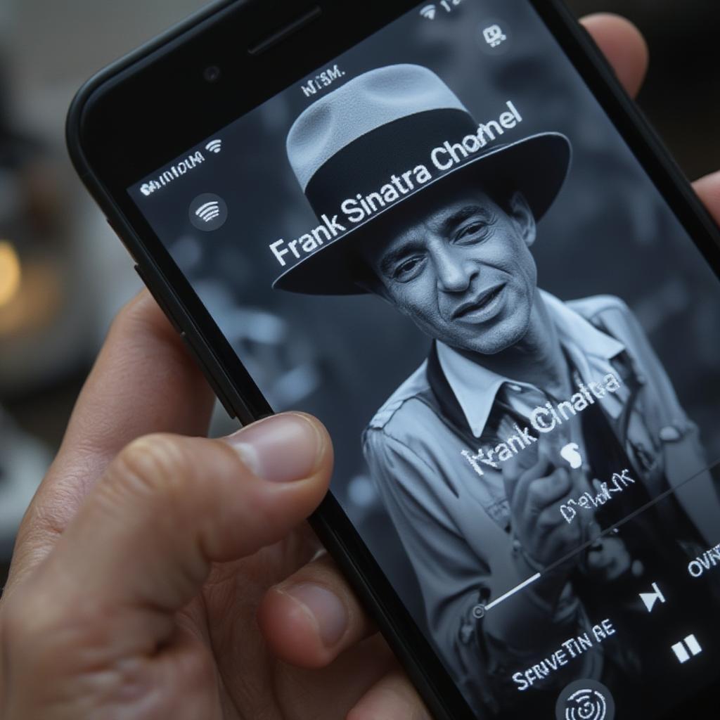 SiriusXM App Interface Showing Frank Sinatra Channel