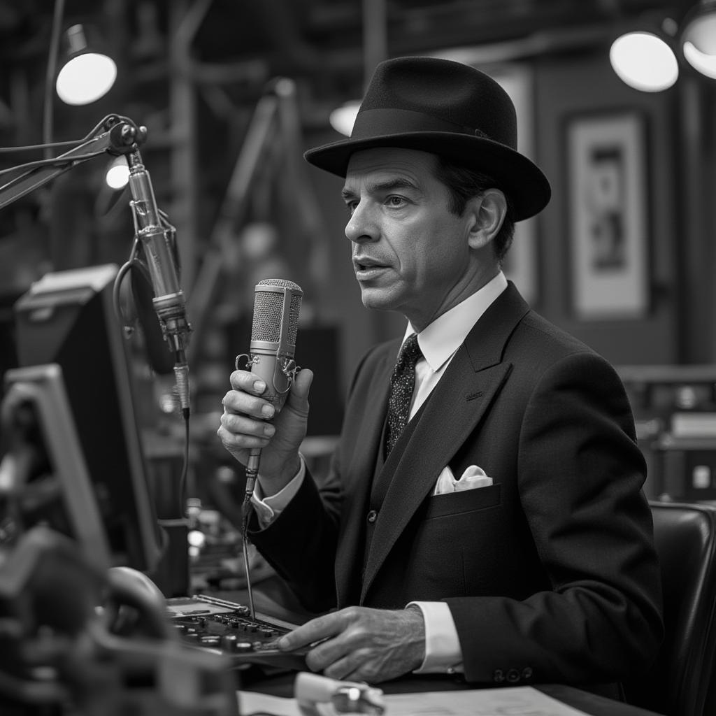 Frank Sinatra in a Radio Studio: Broadcasting the Legend