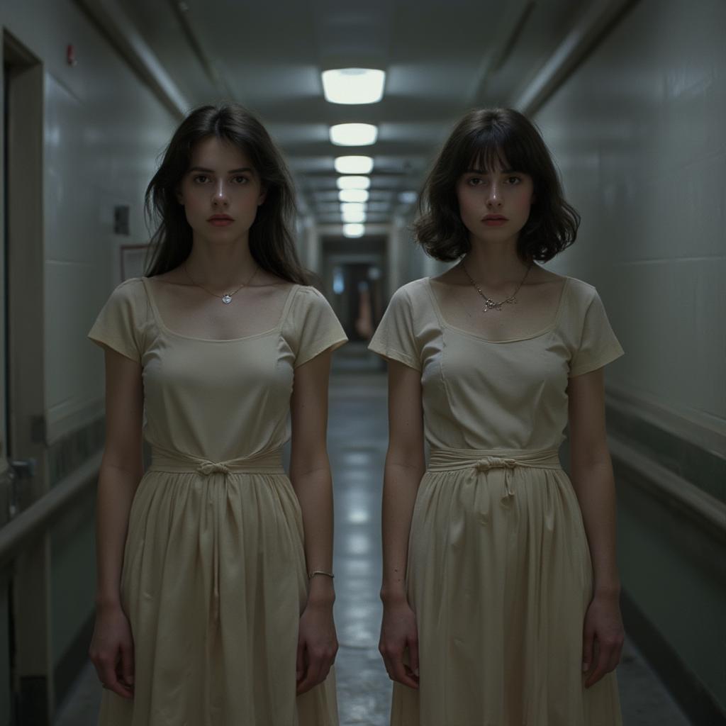 The Grady Twins in the Overlook Hotel Hallway: A Chilling Encounter