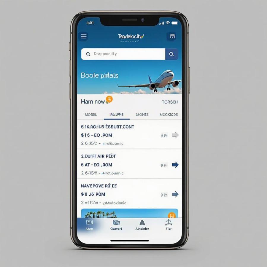 Travelocity Mobile App Interface