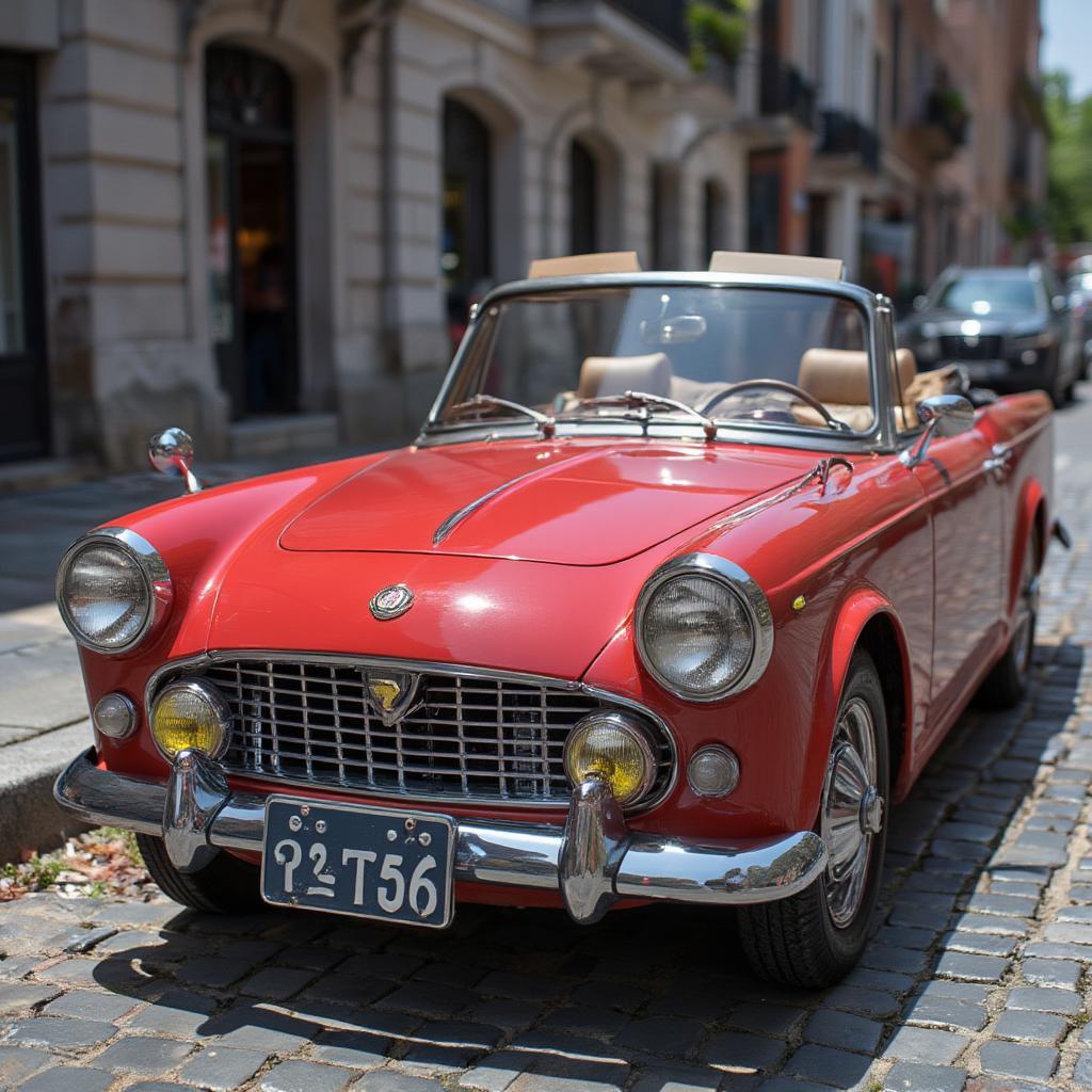 Classic Triumph Herald Convertible Exterior View in Red