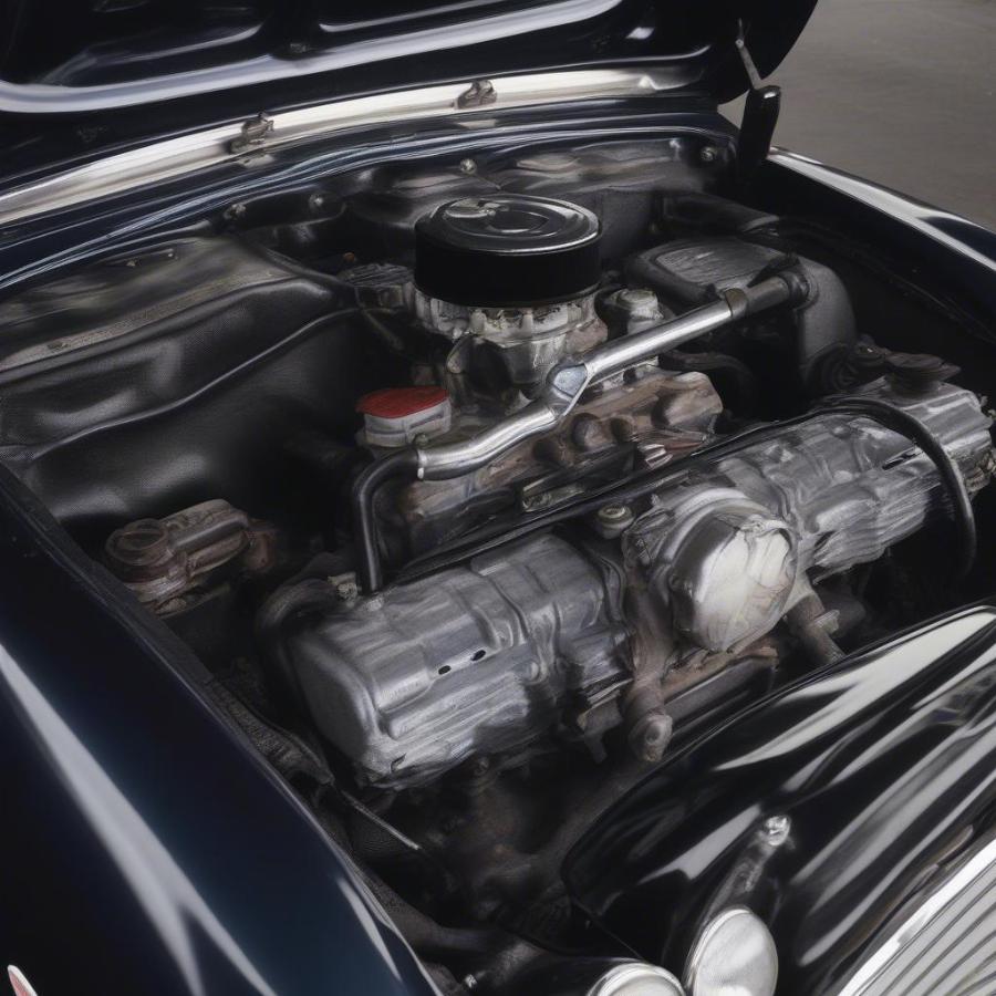 Inspecting the Engine of a Triumph TR4A IRS