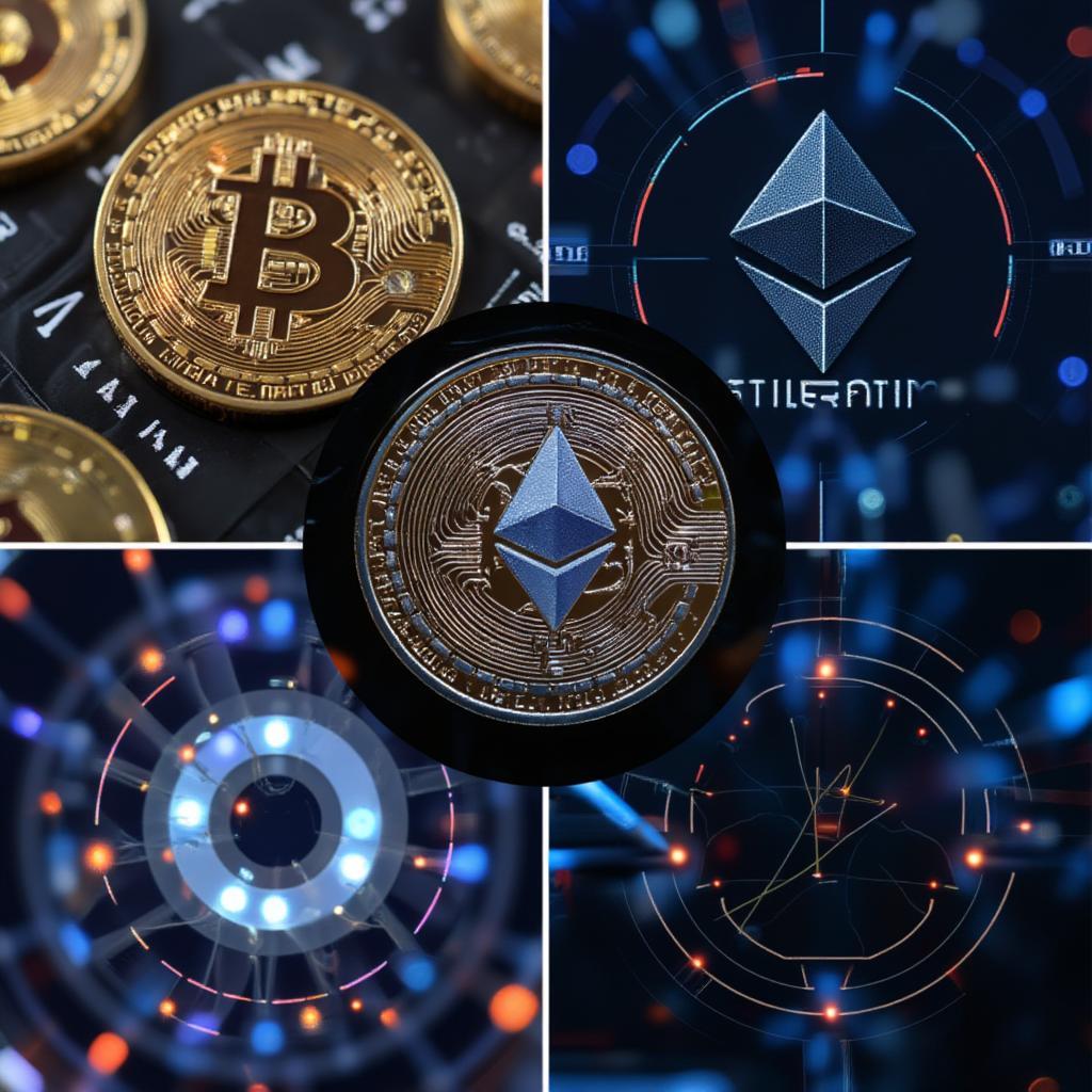 displaying logos of popular cryptocurrencies