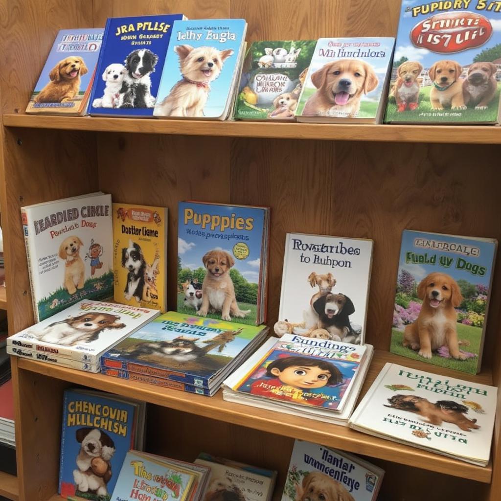 Puppy Books on Bookshelf