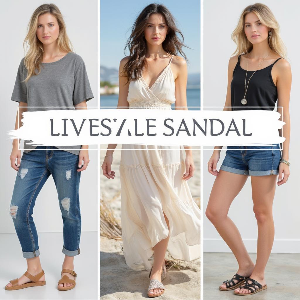 lifestyle sandals styled with various outfits