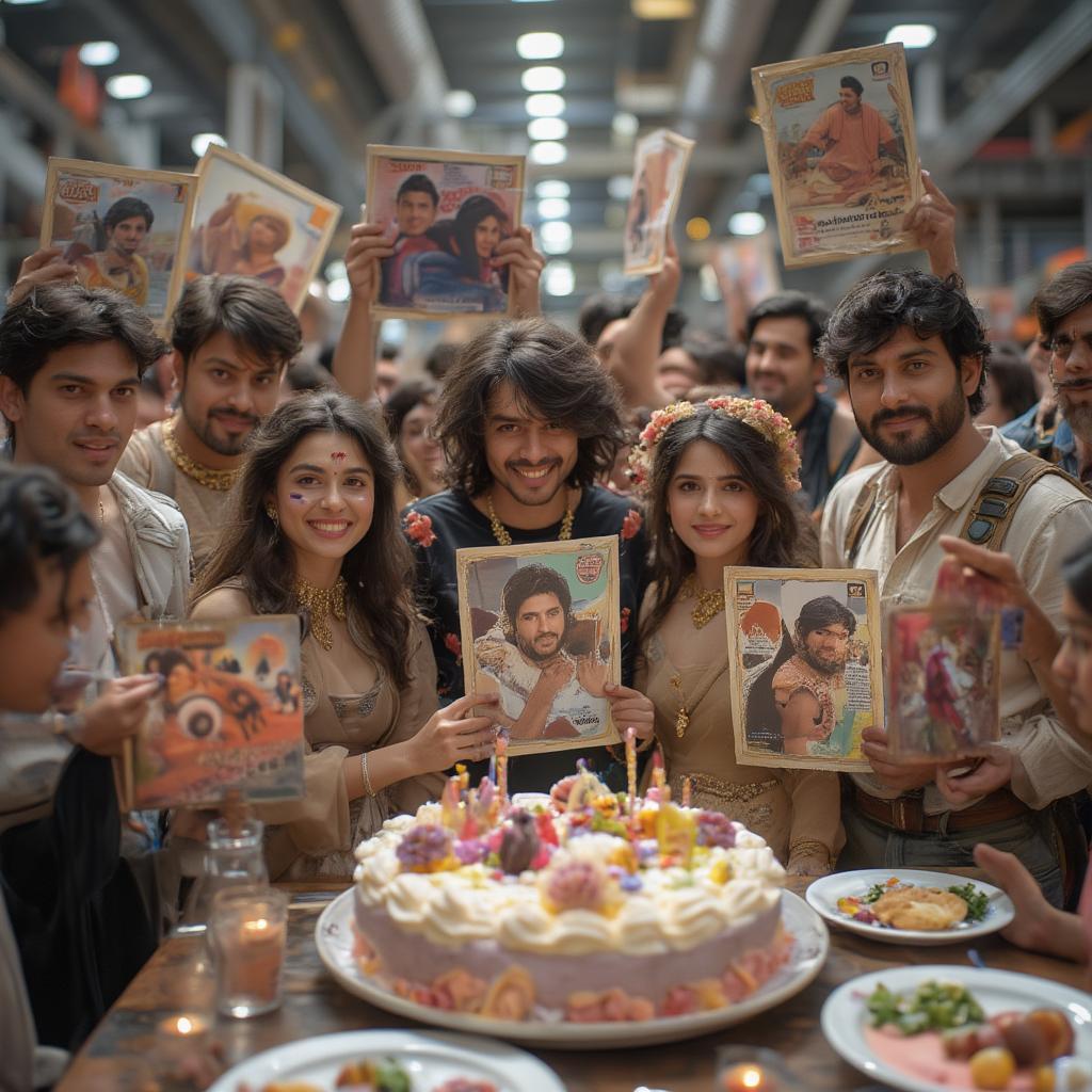 Fans celebrating the anniversary of Vikram 1986