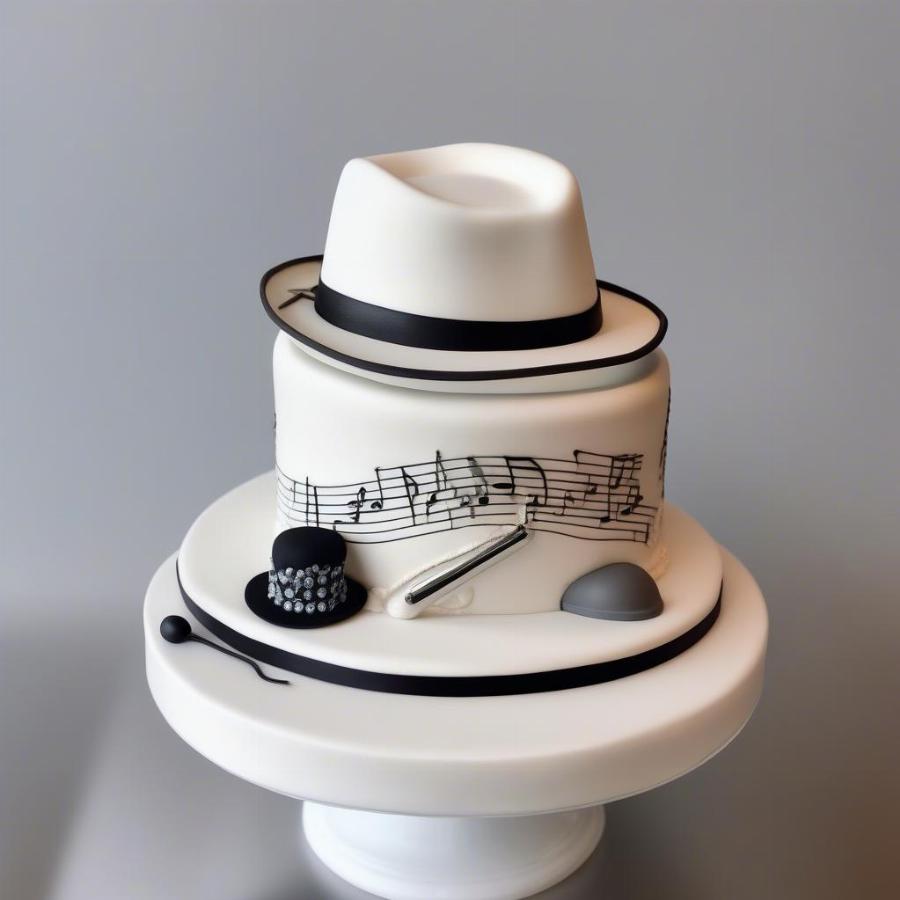 Vintage Sinatra-Themed Cake with Fedora and Music Notes