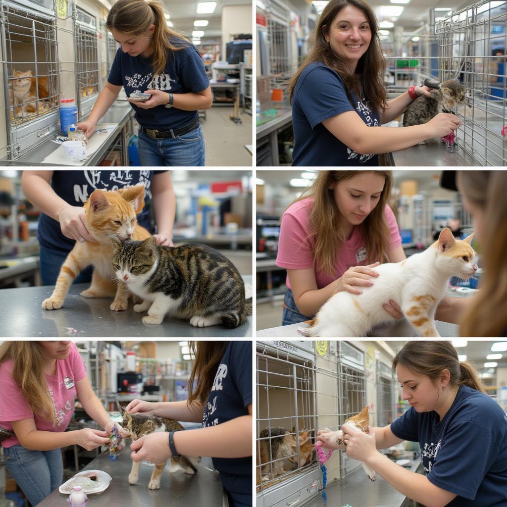 Volunteers making a difference at an animal rescue.