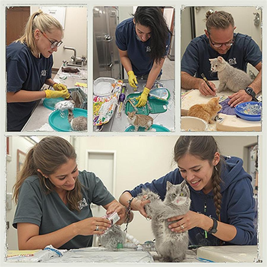 Volunteers assisting with various tasks at a Maine Coon animal shelter, highlighting the importance of community support.