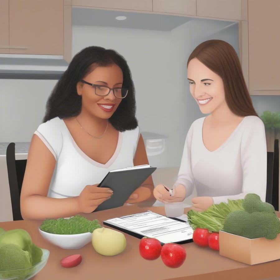 Woman Consulting with a Registered Dietitian about a Healthy Diet Plan