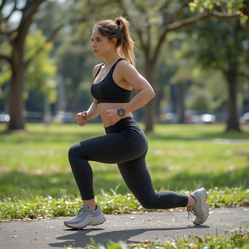 Woman doing high intensity interval training for weight loss