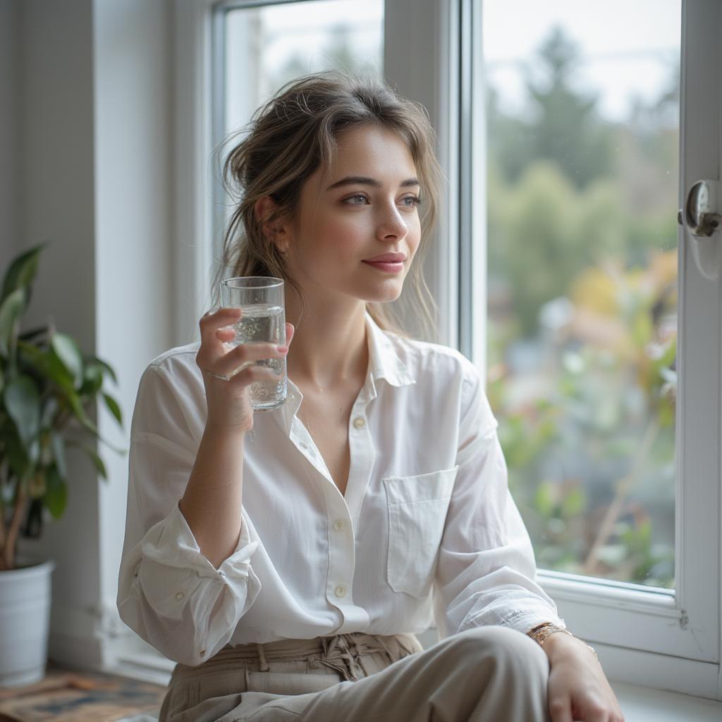 woman drinking water for weight loss