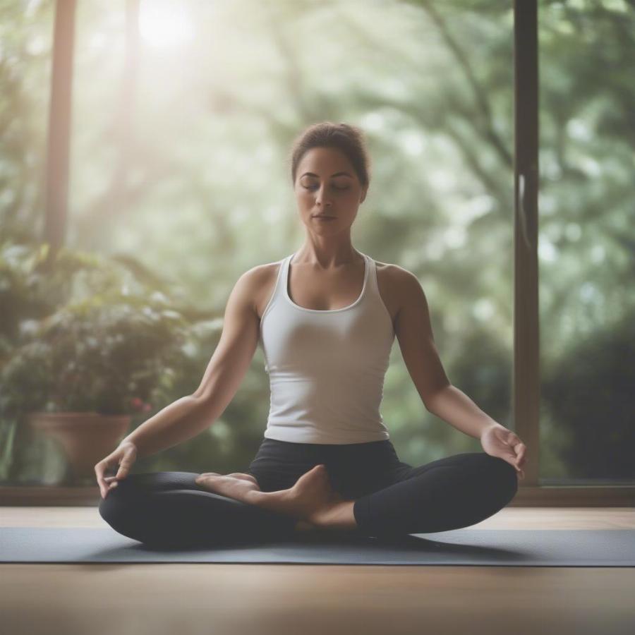 Woman Exercising Yoga for Weight Loss 