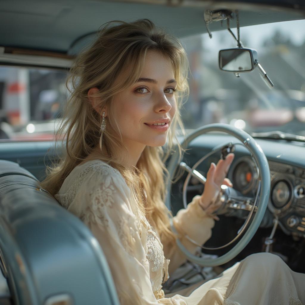 Woman Enjoying Oldies Music on the Radio