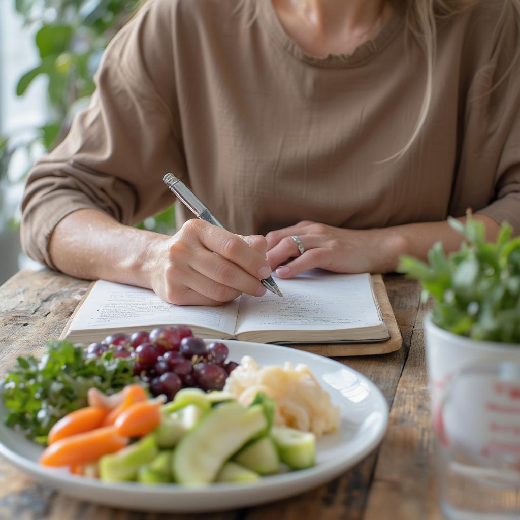 Woman planning a healthy diet for rapid weight loss