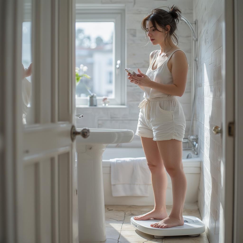 Woman Weighing Scale