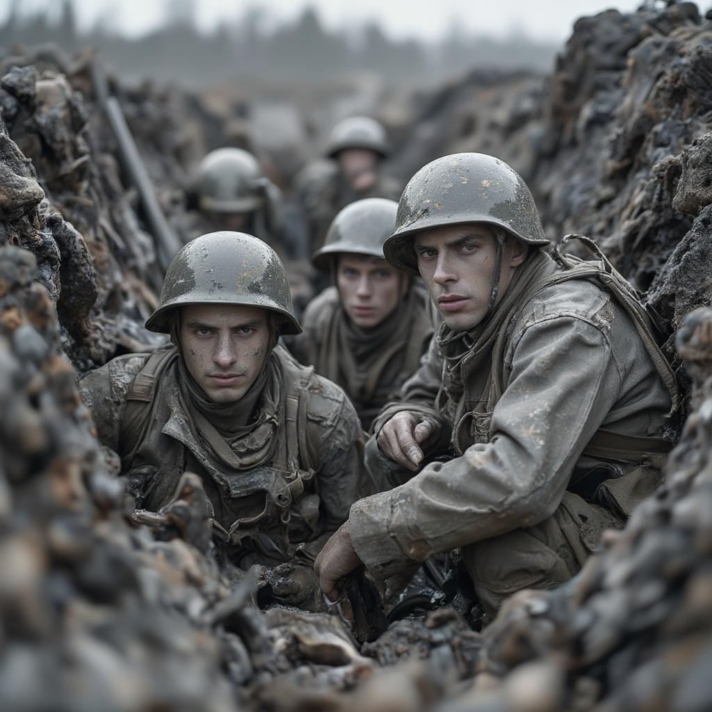 world war 1 soldiers in a trench