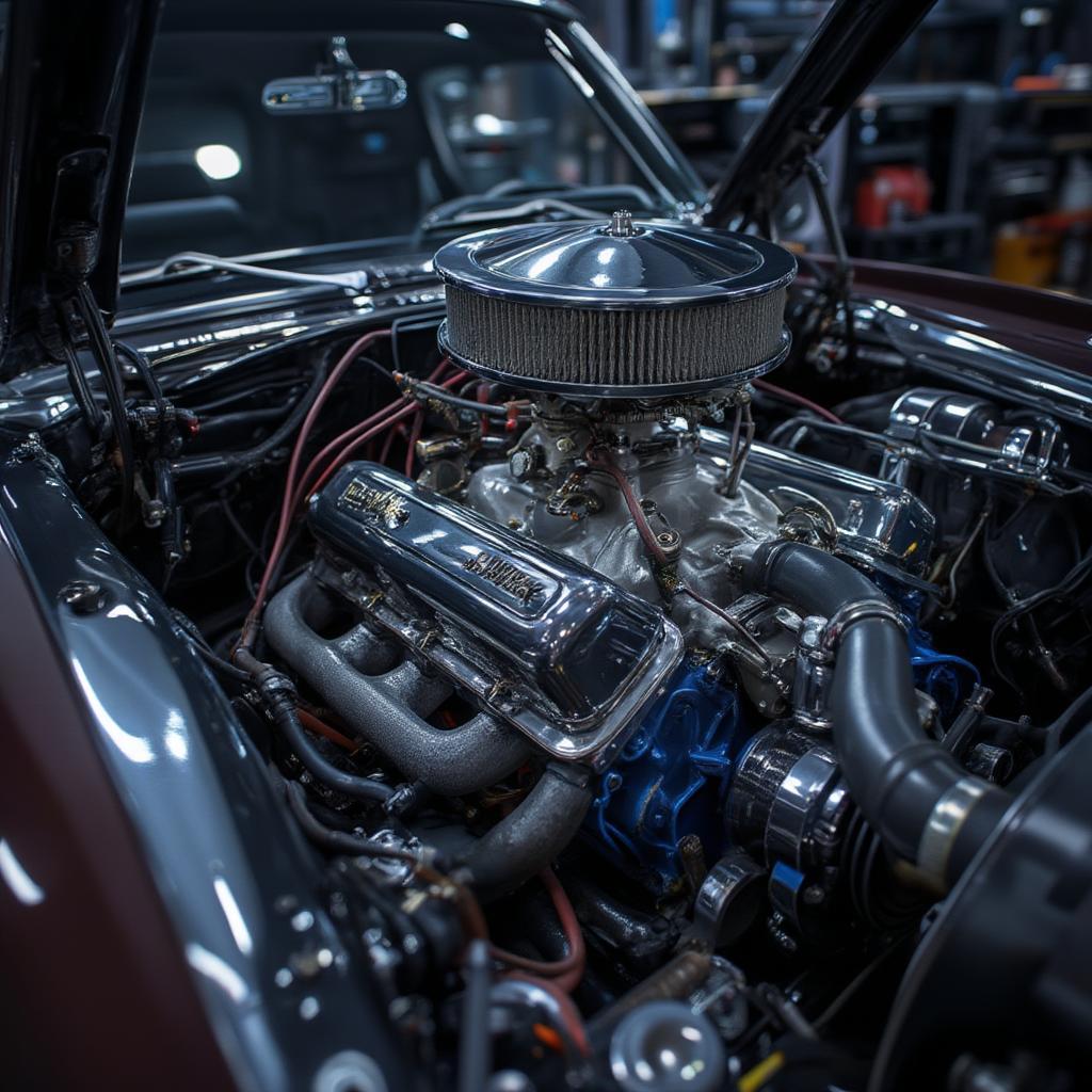 Detail of 1969 Ford Mustang Shelby Cobra Engine