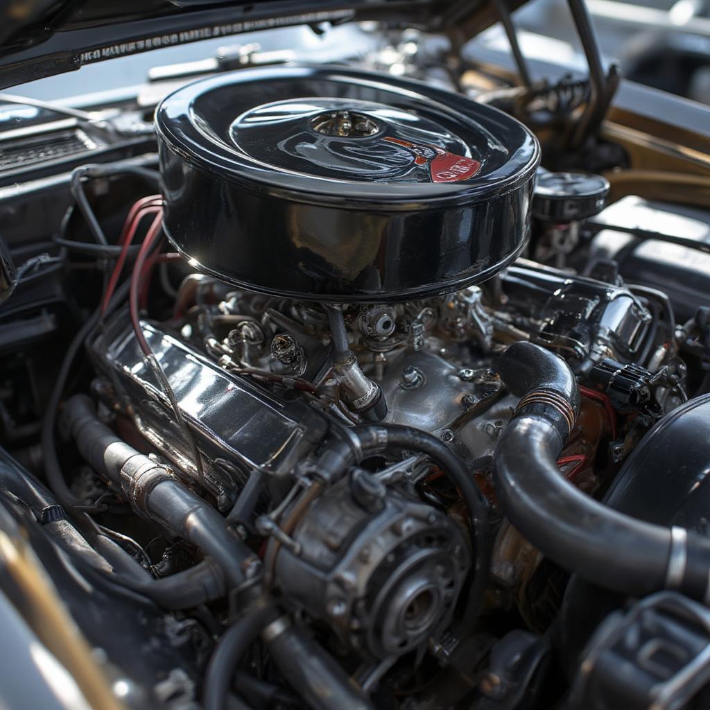 gto convertible engine bay showing detailed components