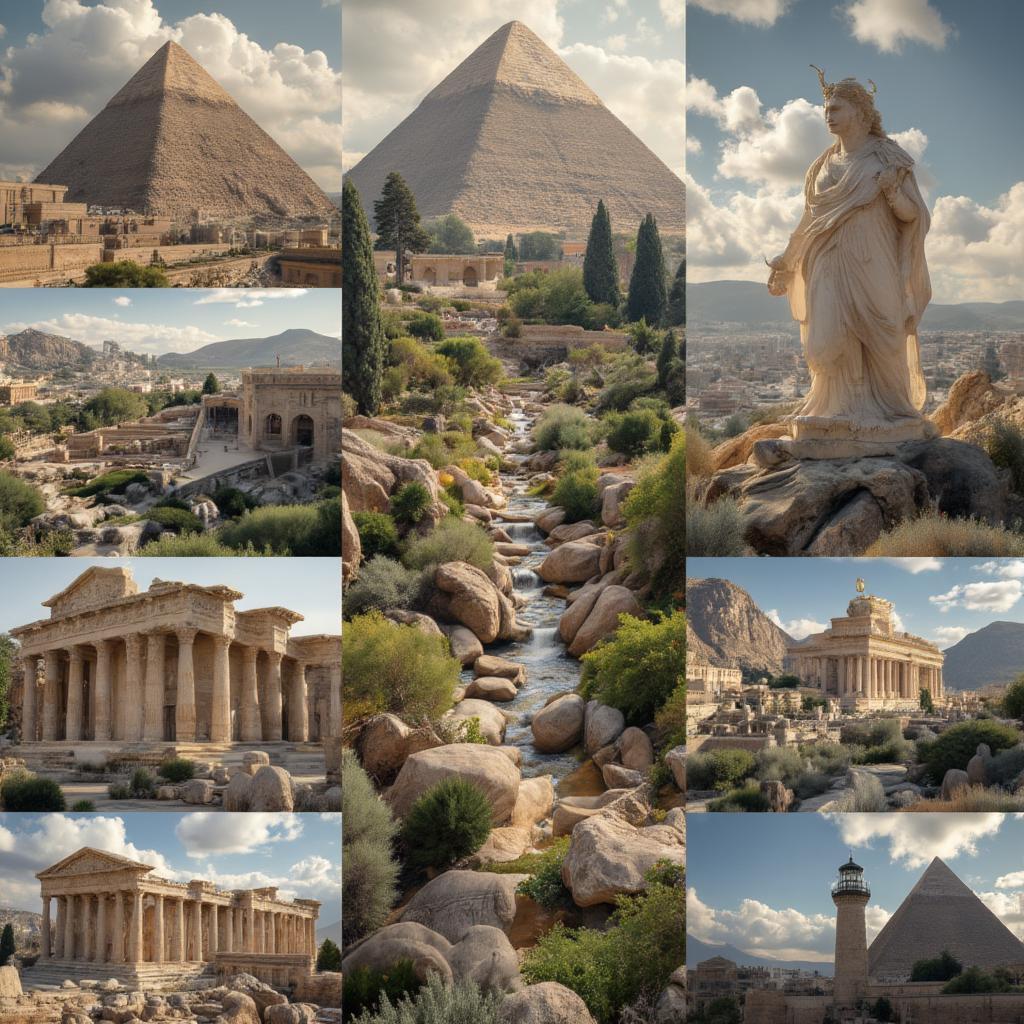 7 Ancient Wonders Collage 