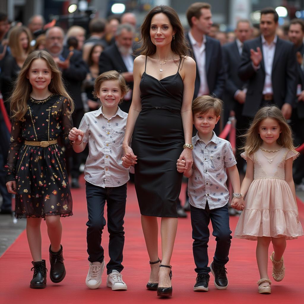 angelina jolie family at premiere