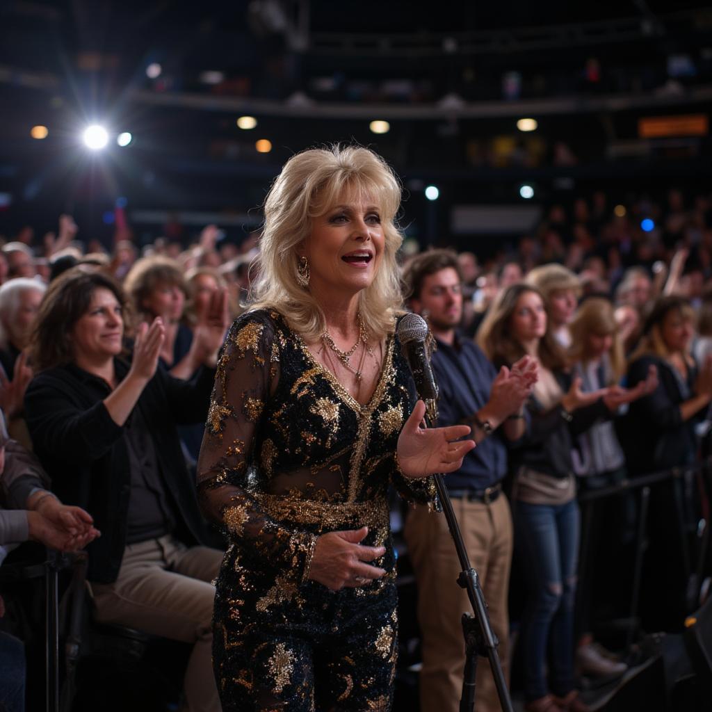 Enthusiastic crowd enjoying Barbara Mandrell's Grand Ole Opry performance