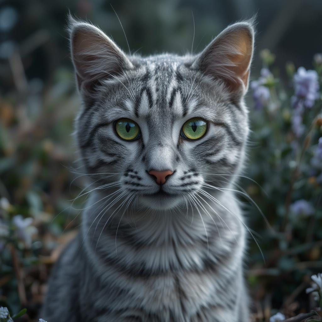 Elegant cat portrait with Luna as name