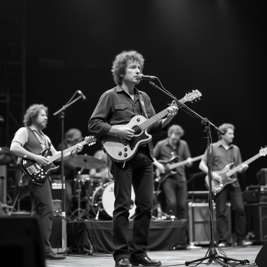 bob dylan and grateful dead performing live on stage