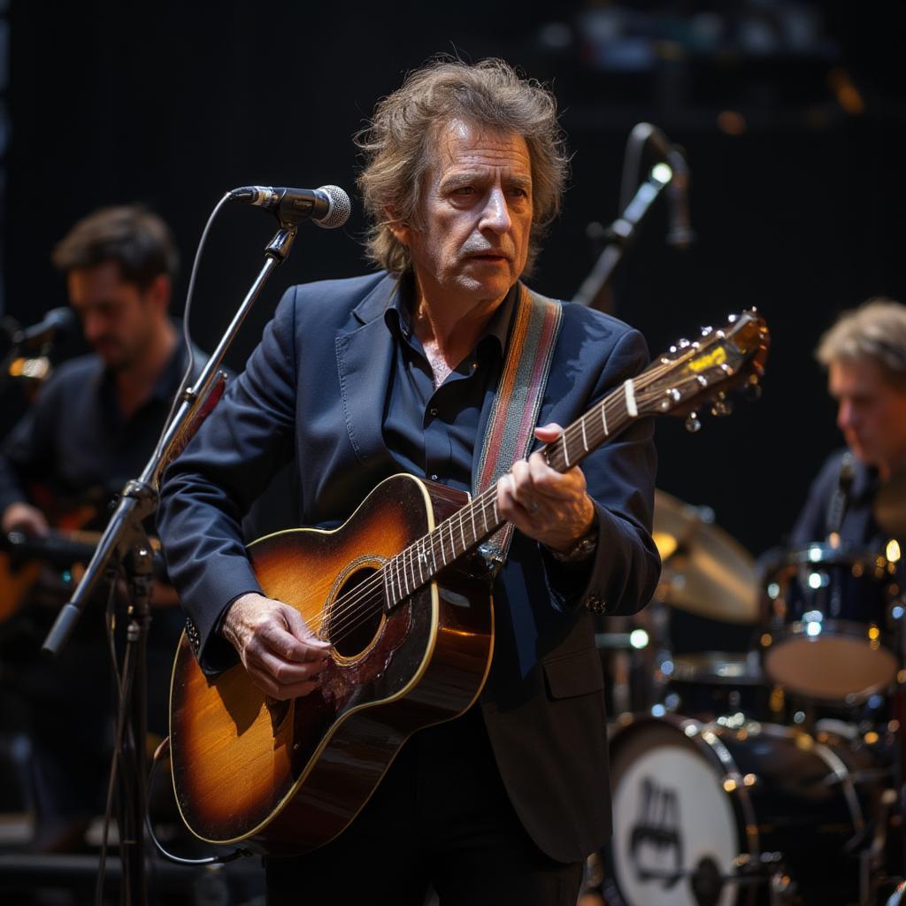 bob dylan performing on stage