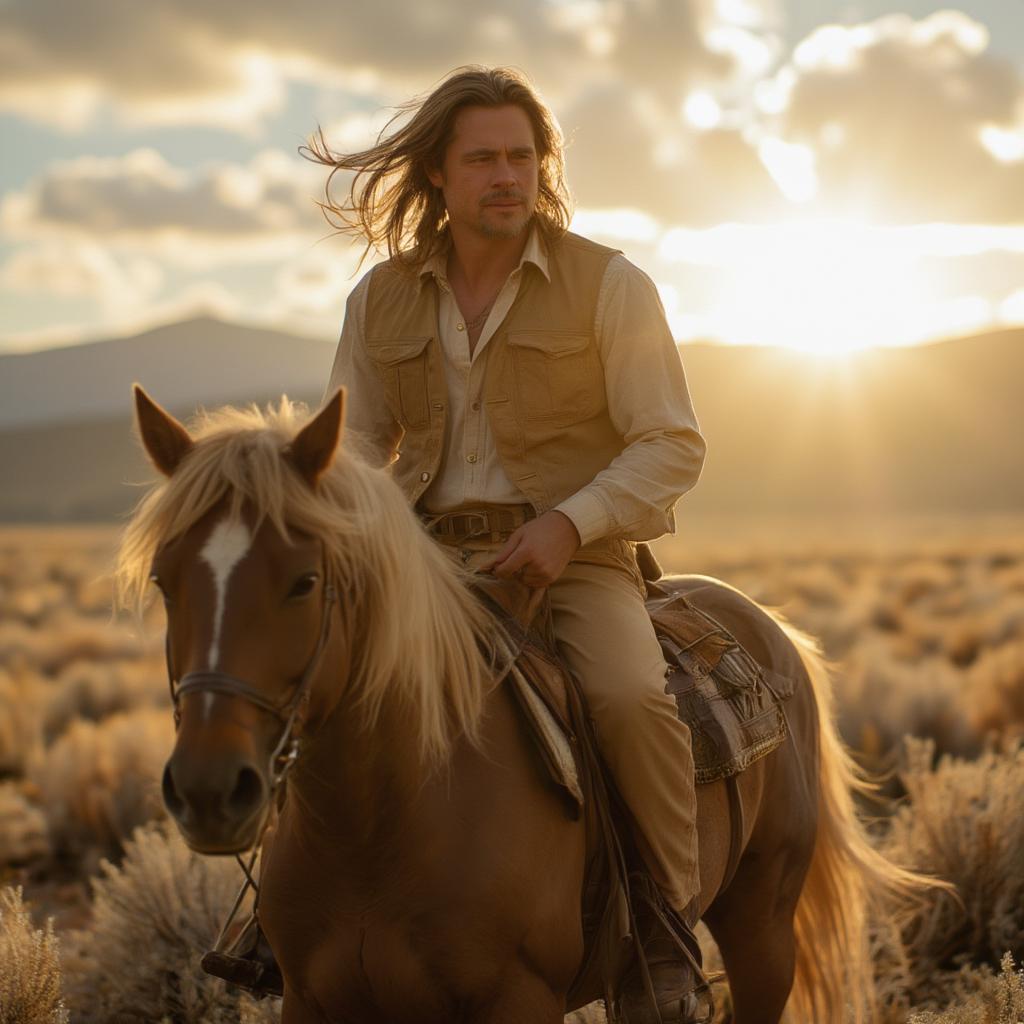 Brad Pitt riding horseback in Legends of the Fall