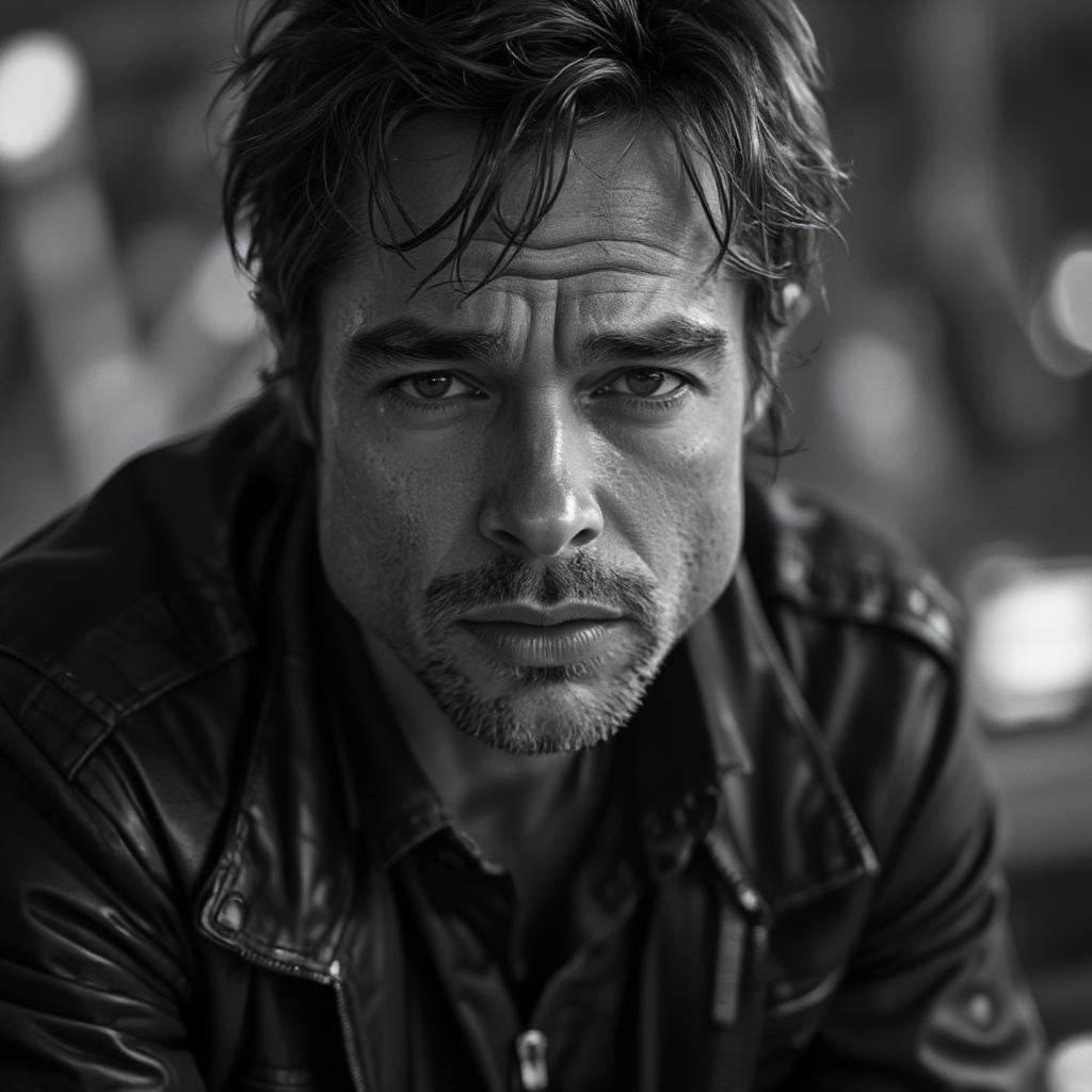 Brad Pitt intense gaze