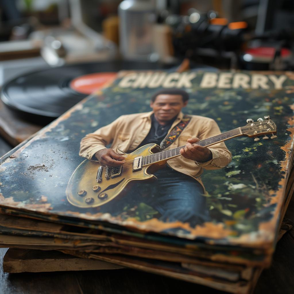 chuck berry vintage record with iconic image