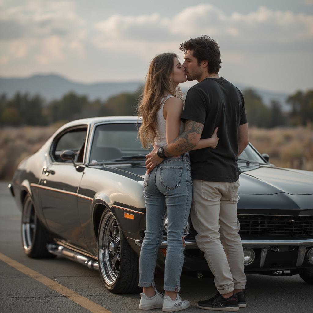 couple sharing car