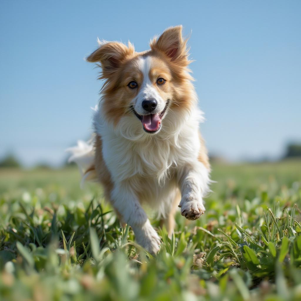 dog leaps high air