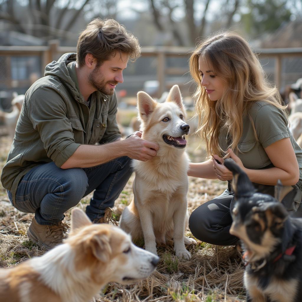 dog sanctuary dog interaction