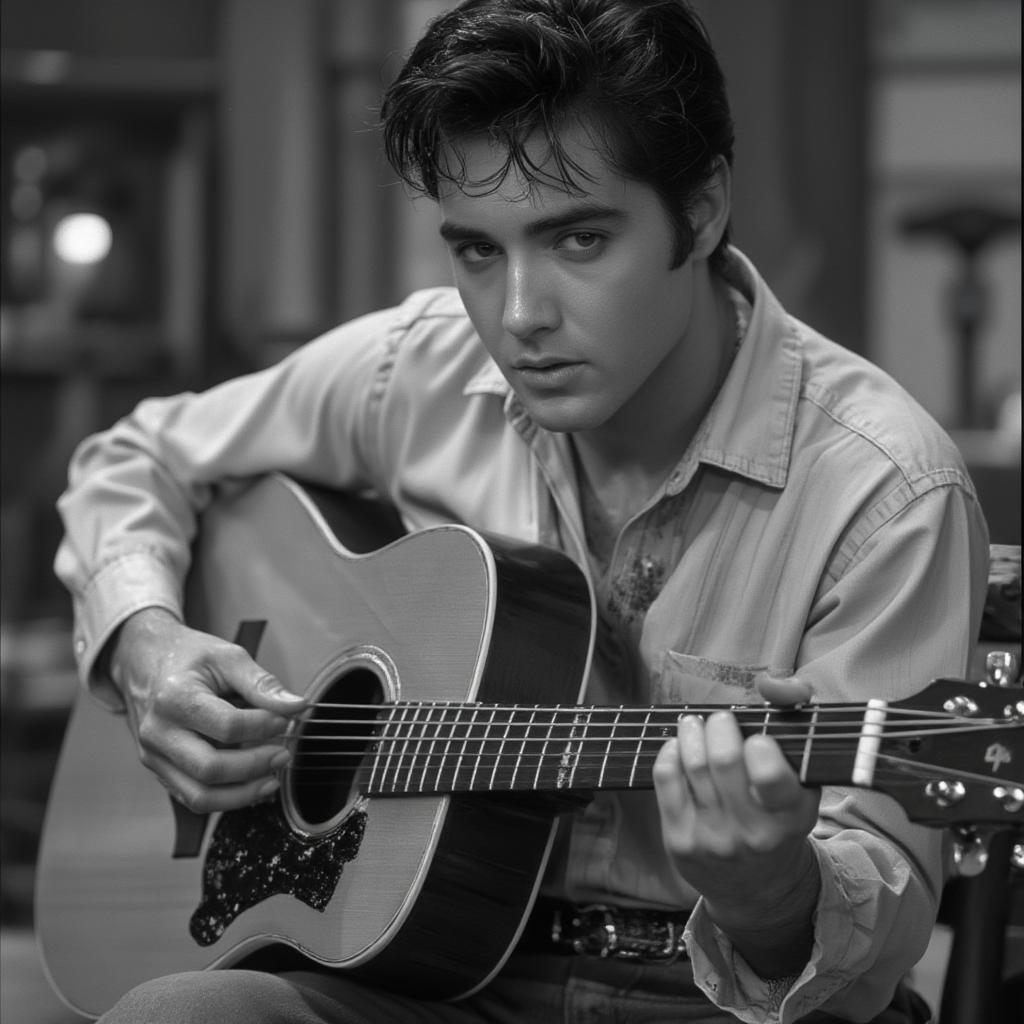 elvis presley loving you playing guitar