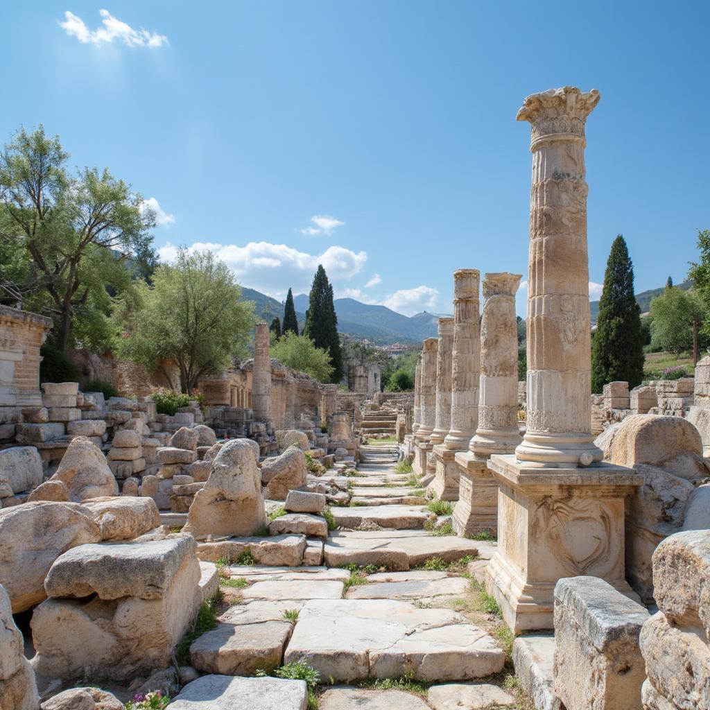 ephesus temple of artemis ancient ruins, majestic wonder, significant historical landmark