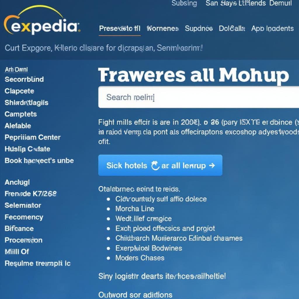 expedia website with multiple booking options including flights hotels and rental cars