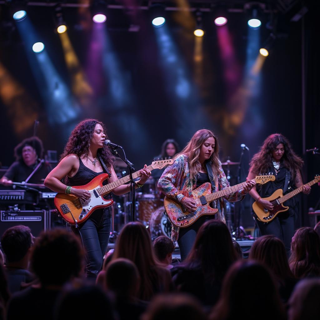 Female Funk Band Stage Performance, capturing the energy and the groove of their music