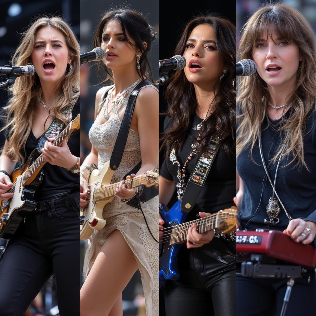 female musicians performing on stage